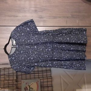 Blue floral drop waisted Gap cotton dress